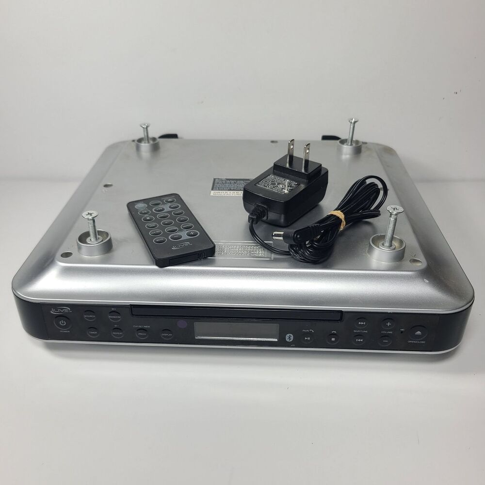 iLIVE IKBC384S UNDER CABINET WIRELESS BLUETOOTH CD RADIO MUSIC SYSTEM w/REMOTE